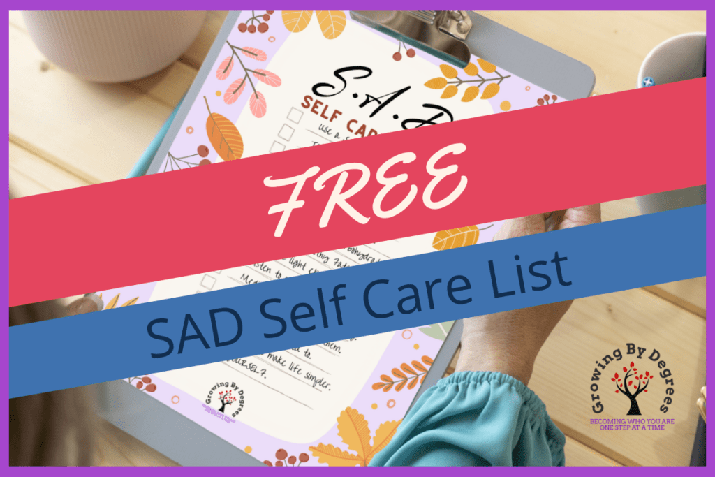 Get your hands on a complimentary self-care list specially designed for those feeling down. This free resource includes numerous activities and practices to help combat the difficult emotions associated with sadness. Don't miss out on this